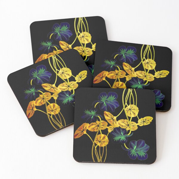 Item preview, nasturtium on black designed and sold by clemfloral.
