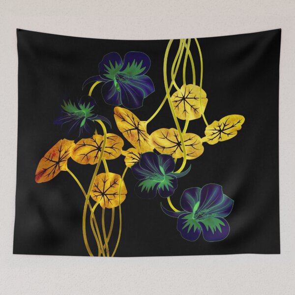 Item preview, nasturtium on black designed and sold by clemfloral.