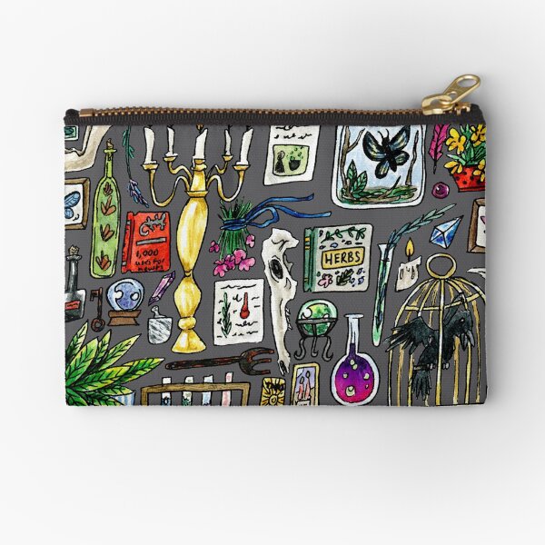 Witch Supplies Watercolor Painting Zipper Pouch