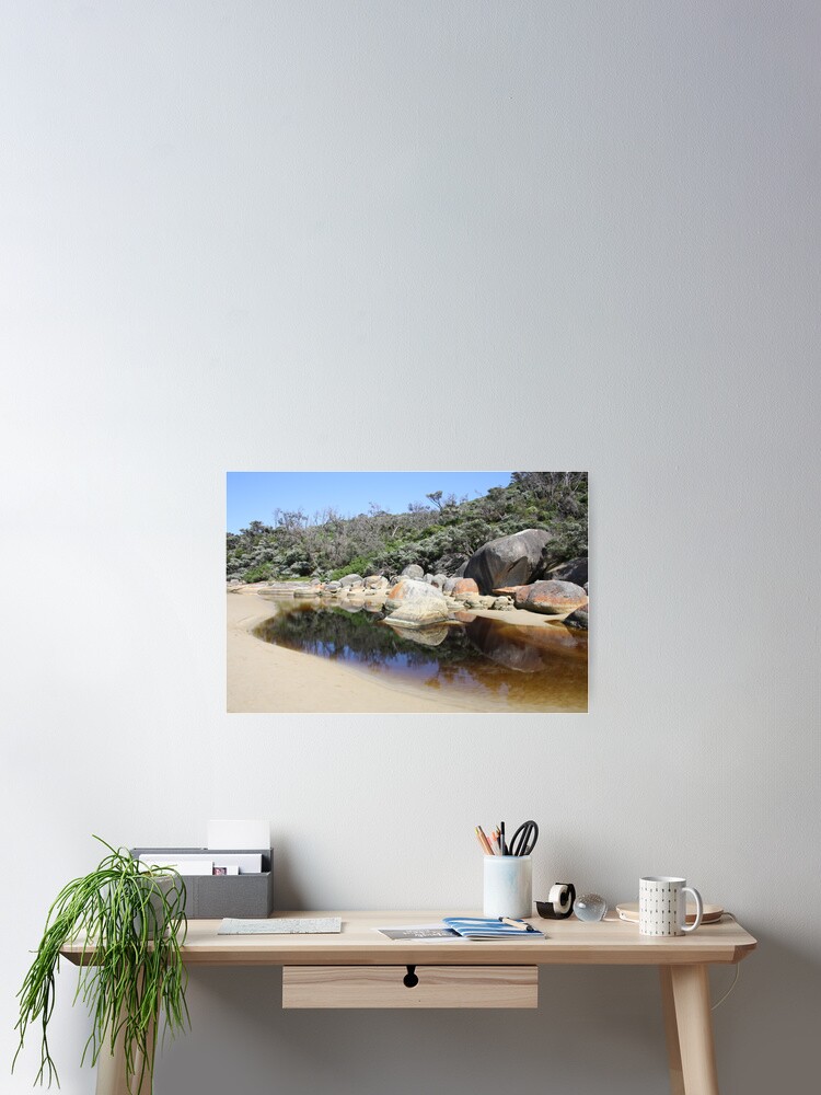 Thumbnail 1 of 3, Poster, Rock reflections in Tidal River designed and sold by shep34.