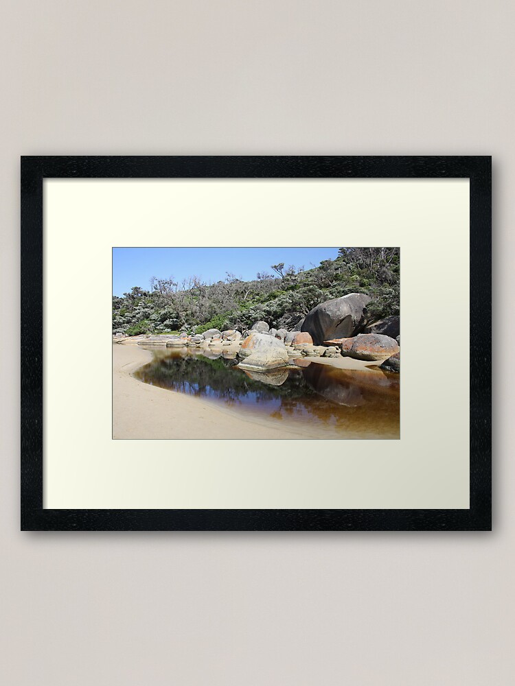 Thumbnail 2 of 7, Framed Art Print, Rock reflections in Tidal River designed and sold by shep34.