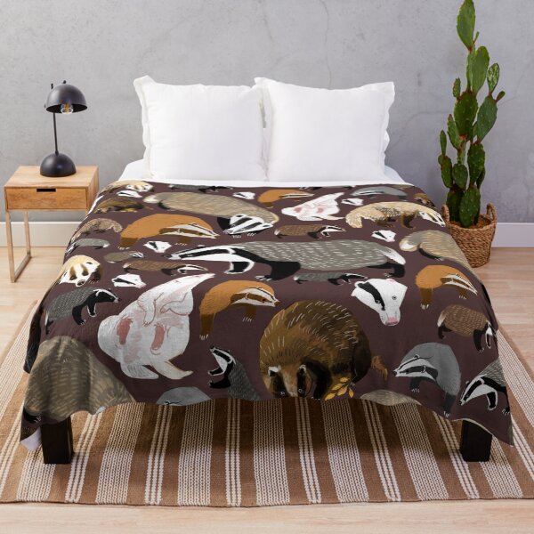 Item preview, Eurasian badgers pattern Maroon designed and sold by belettelepink.
