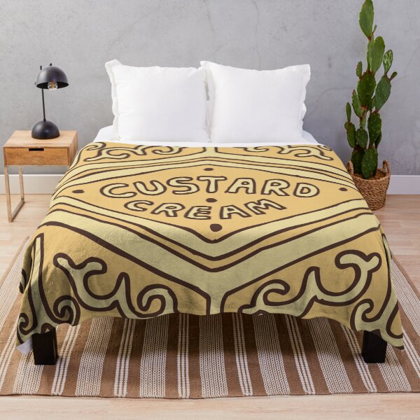 Custard Cream British Biscuit Throw Blanket