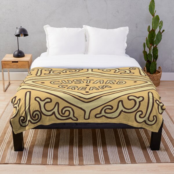 Custard Cream British Biscuit Throw Blanket