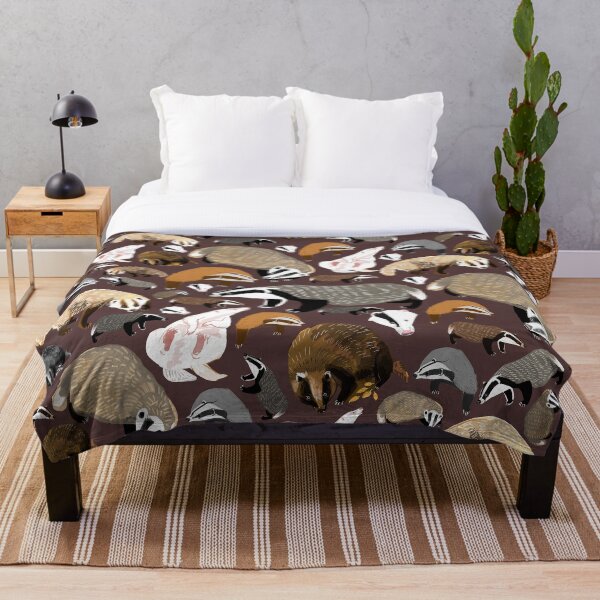 European Badger Throw Blanket
