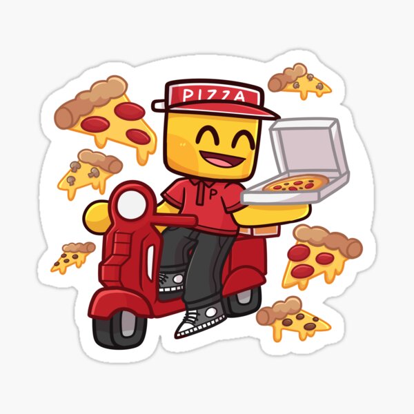 Pizza Delivery Stickers Redbubble - roblox work at a pizza place how to get stickers