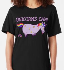 Unicorns Can Slim Fit T-Shirt