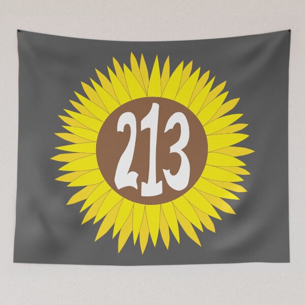 Item preview, Hand Drawn California 213 Area Code Sunflower designed and sold by itsrturn.