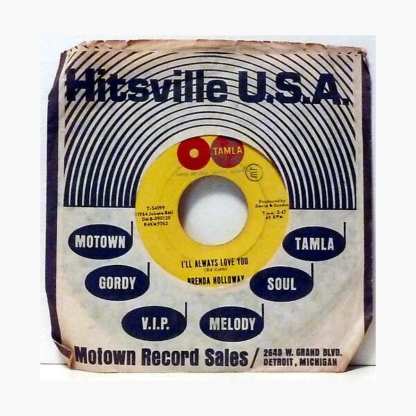 Hitsville USA, Motown, Tamla, Company sleeve, 45, 1964, soul, r Hitsville USA, Motown, Tamla, Company sleeve, 45, 1964, soul, r