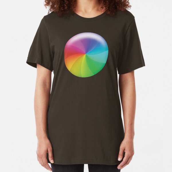Rainbow Wheel of Death! Slim Fit T-Shirt