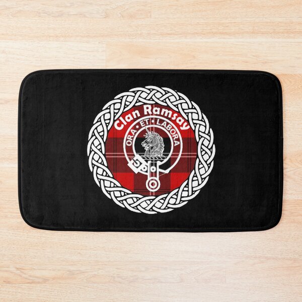 Item preview, Clan Ramsay surname last name tartan crest badge designed and sold by BagTown Clans.