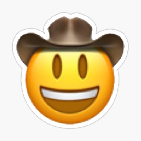 cowboy emoji sticker for sale by shelbylickliter redbubble