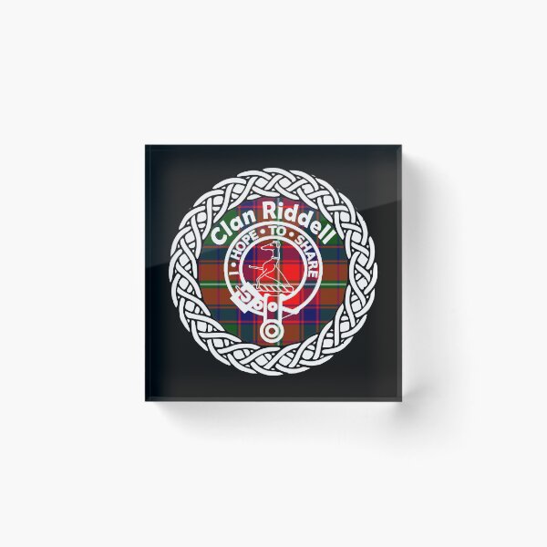 Item preview, Clan Riddell surname last name tartan crest badge designed and sold by BagTown Clans.