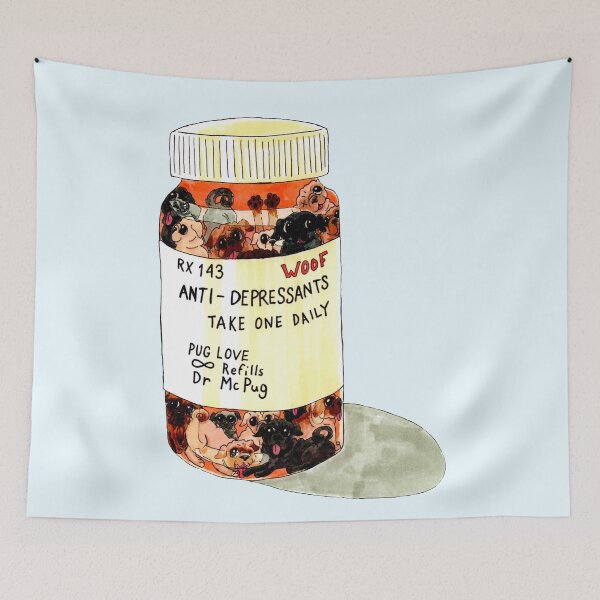 Item preview, Daily Dose Pug Illustration designed and sold by arlieopal.