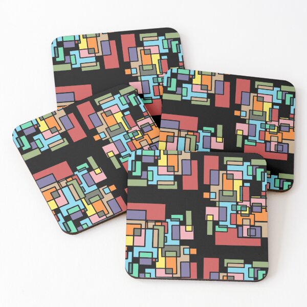 Item preview, Oblong forms - black multicolour designed and sold by MoMoJaJa.