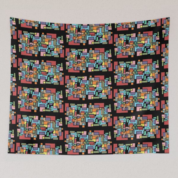 Item preview, Oblong forms - black multicolour designed and sold by MoMoJaJa.