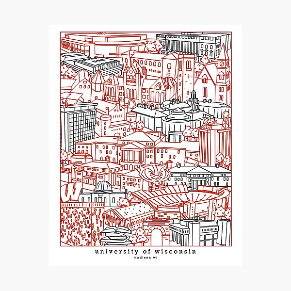 Item preview, University of Wisconsin Campus Artwork designed and sold by townsvilleart.