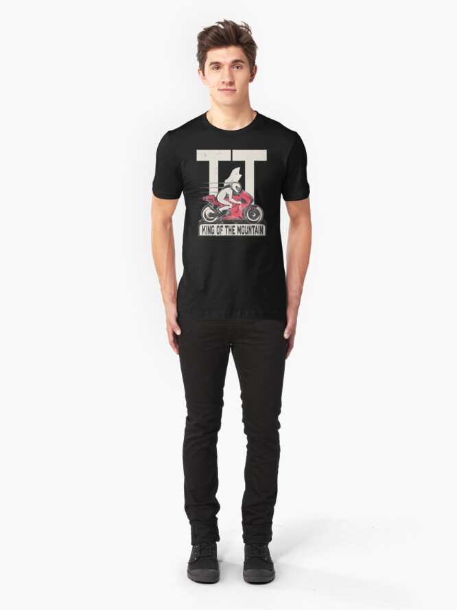 Alternate view of Isle Of Man Manx TT Races King Of The Mountain Tourist Trophy Biker Racing Slim Fit T-Shirt