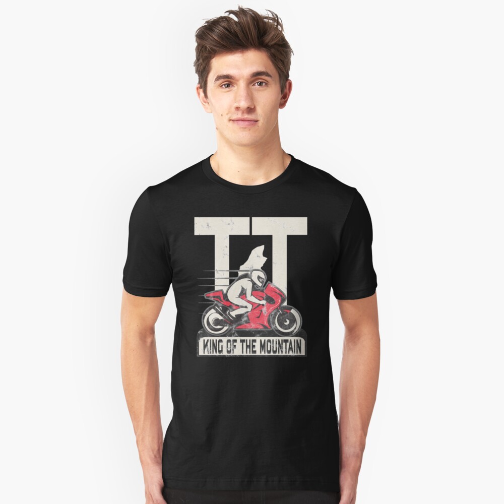 Isle Of Man Manx TT Races King Of The Mountain Tourist Trophy Biker Racing Slim Fit T-Shirt