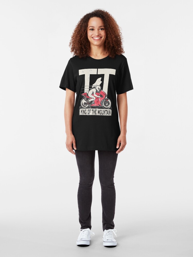 Alternate view of Isle Of Man Manx TT Races King Of The Mountain Tourist Trophy Biker Racing Slim Fit T-Shirt