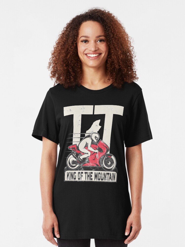 Alternate view of Isle Of Man Manx TT Races King Of The Mountain Tourist Trophy Biker Racing Slim Fit T-Shirt
