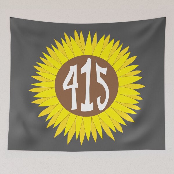 Item preview, Hand Drawn California 415 Area Code Sunflower designed and sold by itsrturn.
