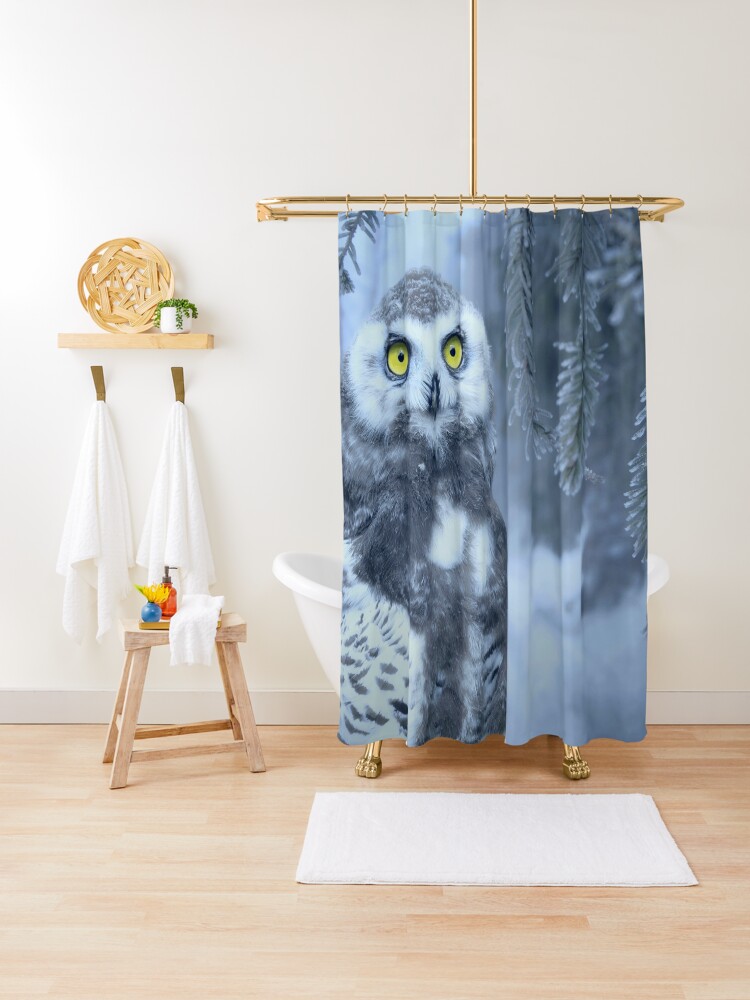 Snowy Owl Forest Bird Yellow Eyes Photo Realistic Wildlife Print