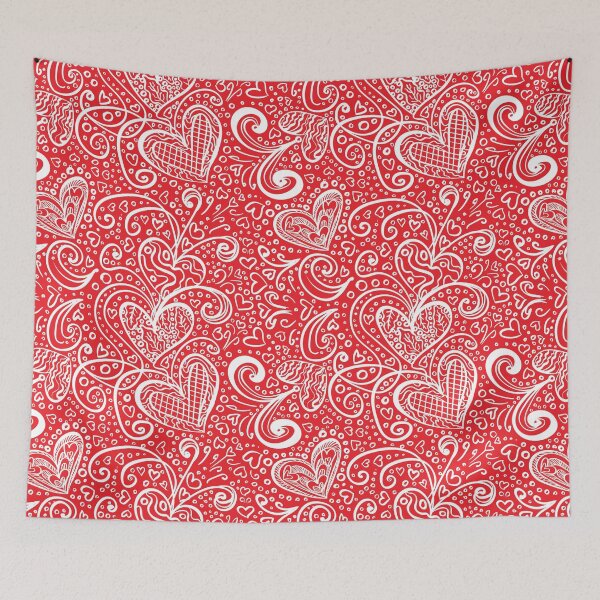 Item preview, Red and White Floral Pattern designed and sold by Image NDesign.