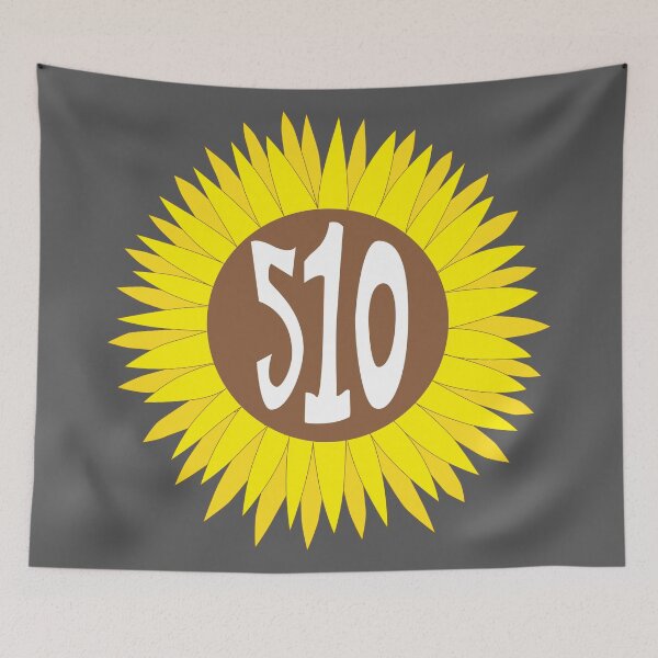 Item preview, Hand Drawn California 510 Area Code Sunflower designed and sold by itsrturn.