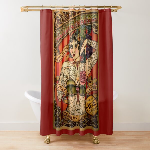 CHAPEL TATTOO; Vintage Body Advertising Art Shower Curtain