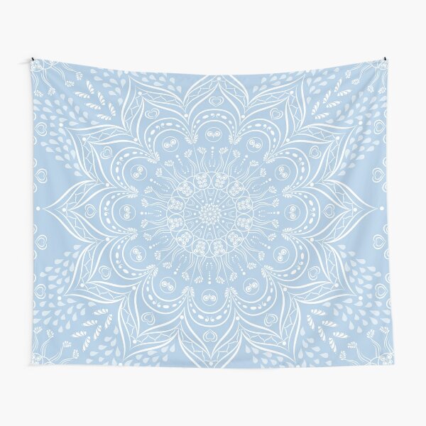 Baby Blue Mandala Pattern Tapestry