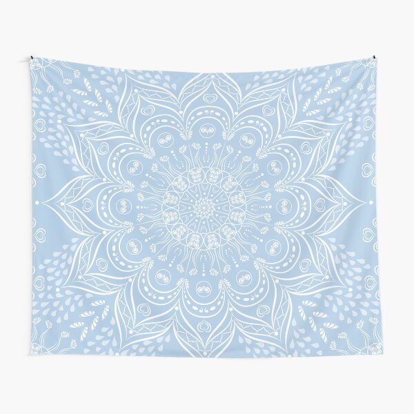 Light blue discount and white tapestry