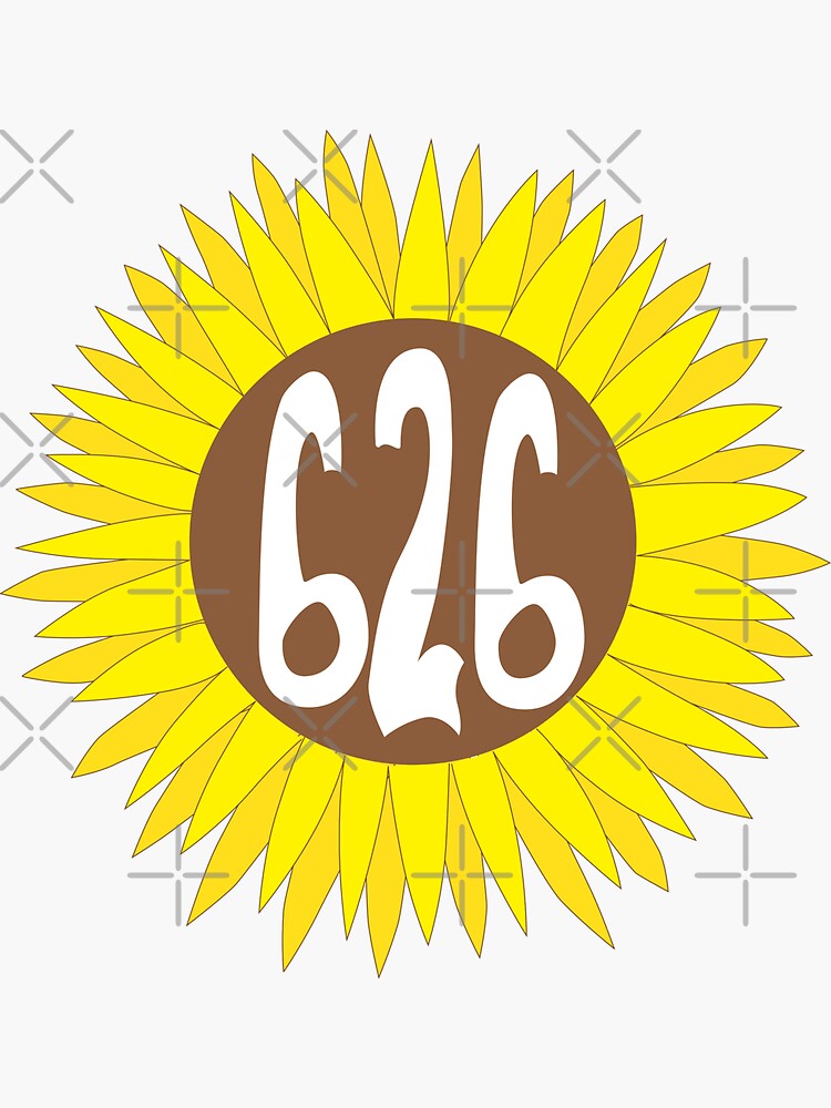 hand-drawn-california-626-area-code-sunflower-sticker-for-sale-by