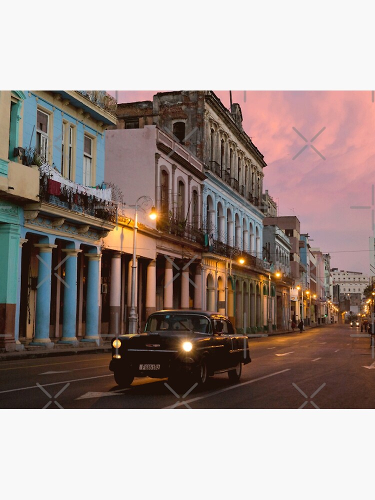 Cuba Havana Cuban Tropical Sunset Classic Car by thespottydogg