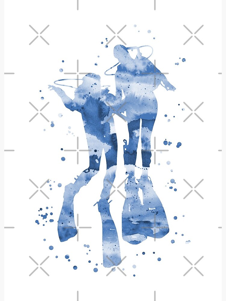 Lámina rígida for Sale con la obra «Buzos, pareja de buceo, pareja