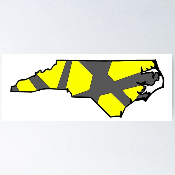 Artikelvorschau, North Carolina State Map gelbes und graues geometrisches Muster entworfen und verkauft von lukaskugler.