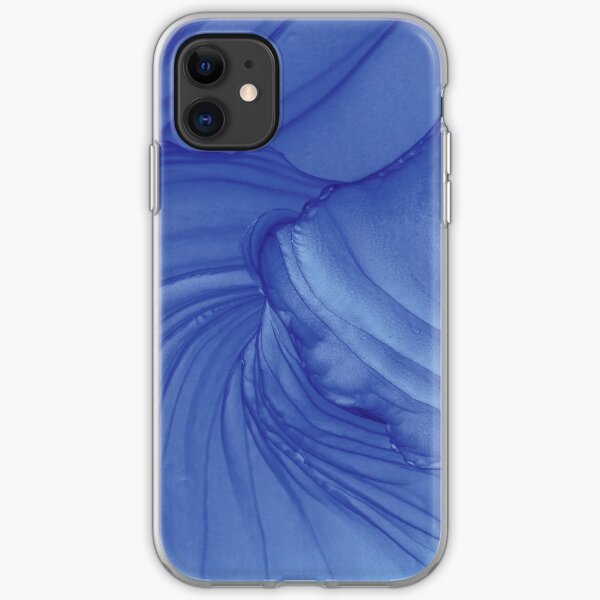 Cornflower Waves Alcohol Art Painting iPhone Soft Case