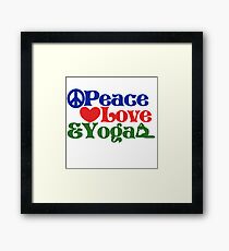 Peace love and yoga Framed Print