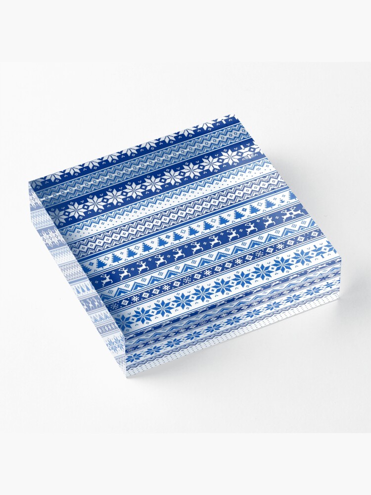 Alternate view of Nordic - Scandinavian Winter Blue Acrylic Block