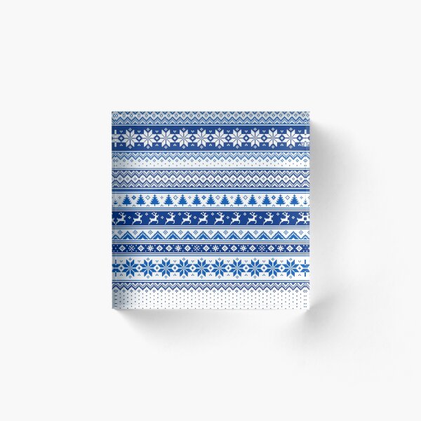 Nordic - Scandinavian Winter Blue Acrylic Block
