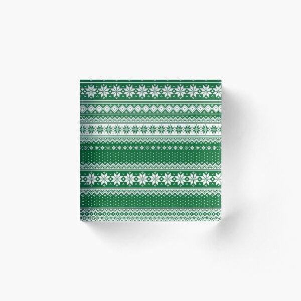 Nordic Scandinavian Christmas Green2 Acrylic Block