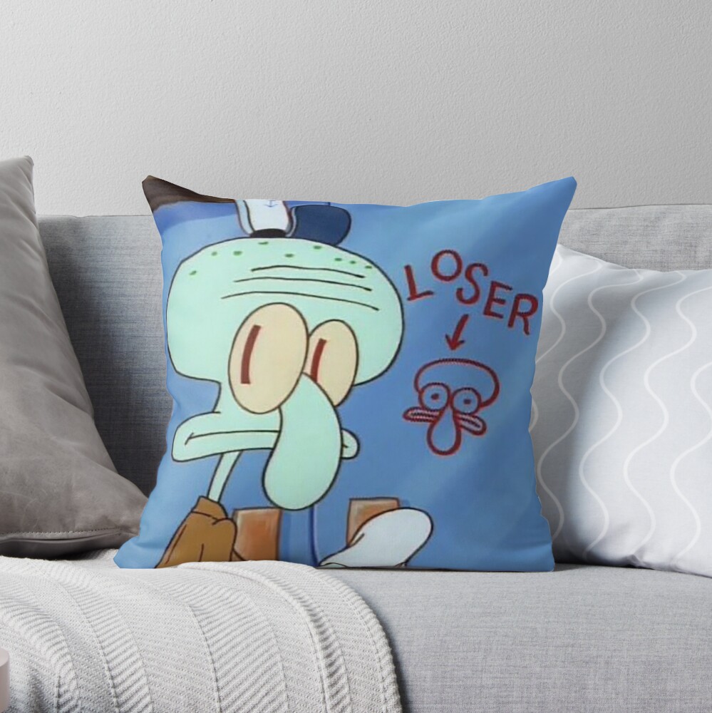 Spongebob Squidward Throw Pillow By Jenniferm98 Redbubble