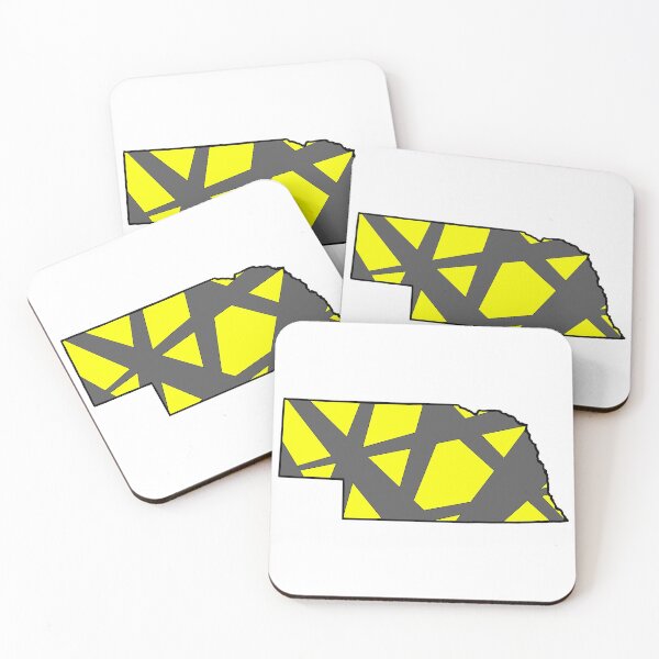Item preview, Nebraska State Map Yellow and Gray Geometric Pattern designed and sold by lukaskugler.