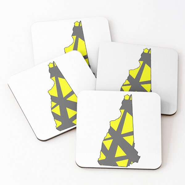 Item preview, New Hampshire State Map Yellow and Gray Geometric Pattern designed and sold by lukaskugler.