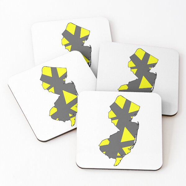 Item preview, New Jersey State Map Yellow and Gray Geometric Pattern designed and sold by lukaskugler.