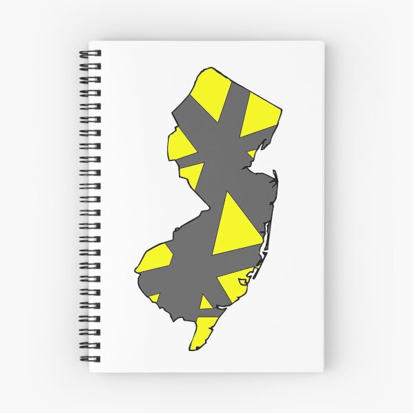 Item preview, New Jersey State Map Yellow and Gray Geometric Pattern designed and sold by lukaskugler.