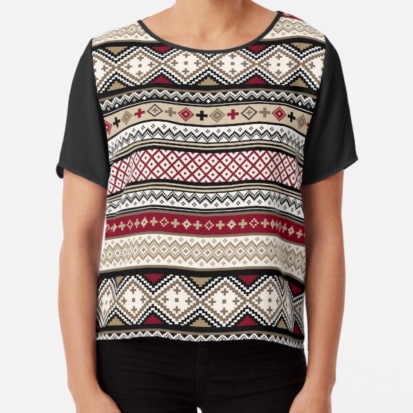 Fair Isle Christmas - warm Chiffon Top
