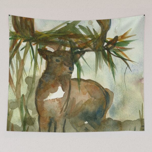 Item preview, King Of The Forest Deer Painting  designed and sold by Niina  Niskanen.