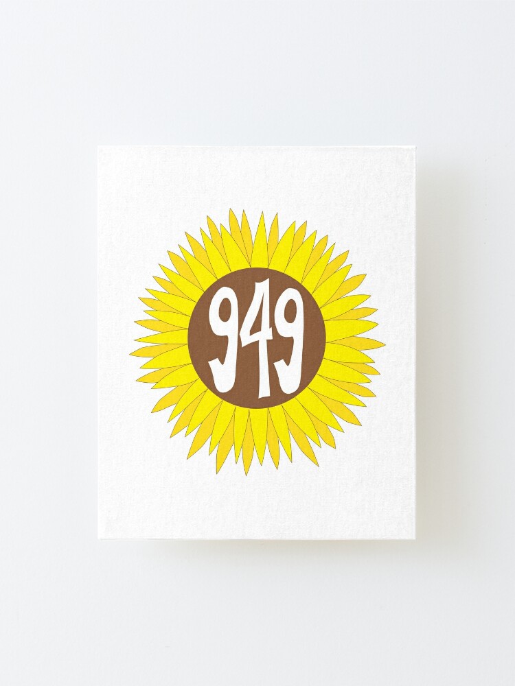 Hand Drawn California 949 Area Code Sunflower Mounted Print By Itsrturn Redbubble