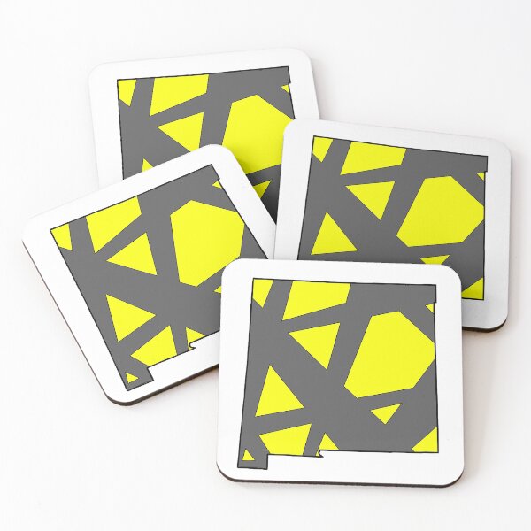 Item preview, New Mexico State Map Yellow and Gray Geometric Pattern designed and sold by lukaskugler.